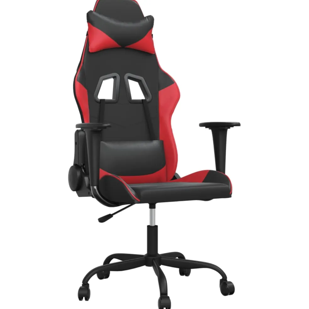 vidaXL Massage gamestoel kunstleer zwart en rood