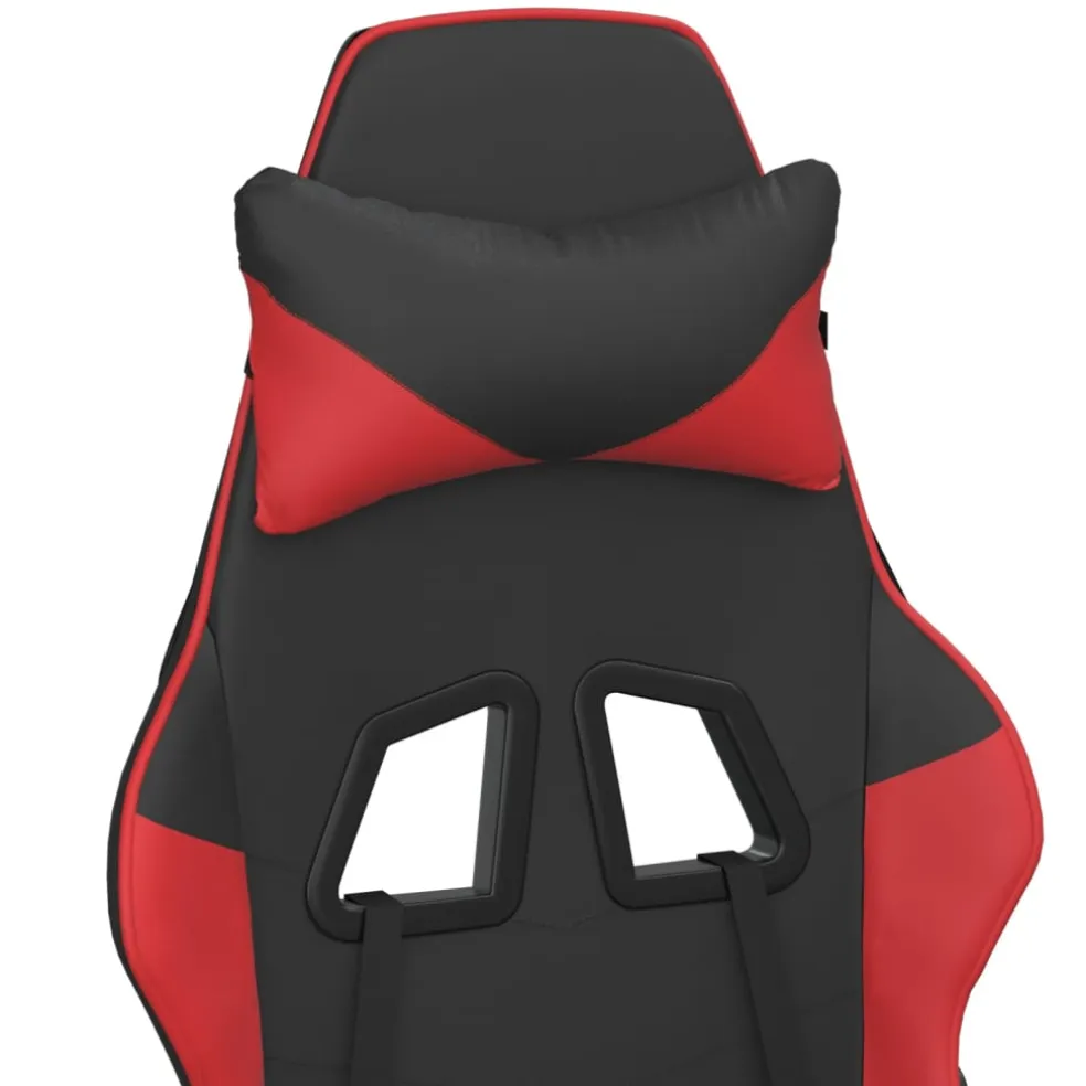 vidaXL Massage gamestoel kunstleer zwart en rood