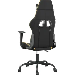 vidaXL Massage gamestoel kunstleer zwart en goudkleurig