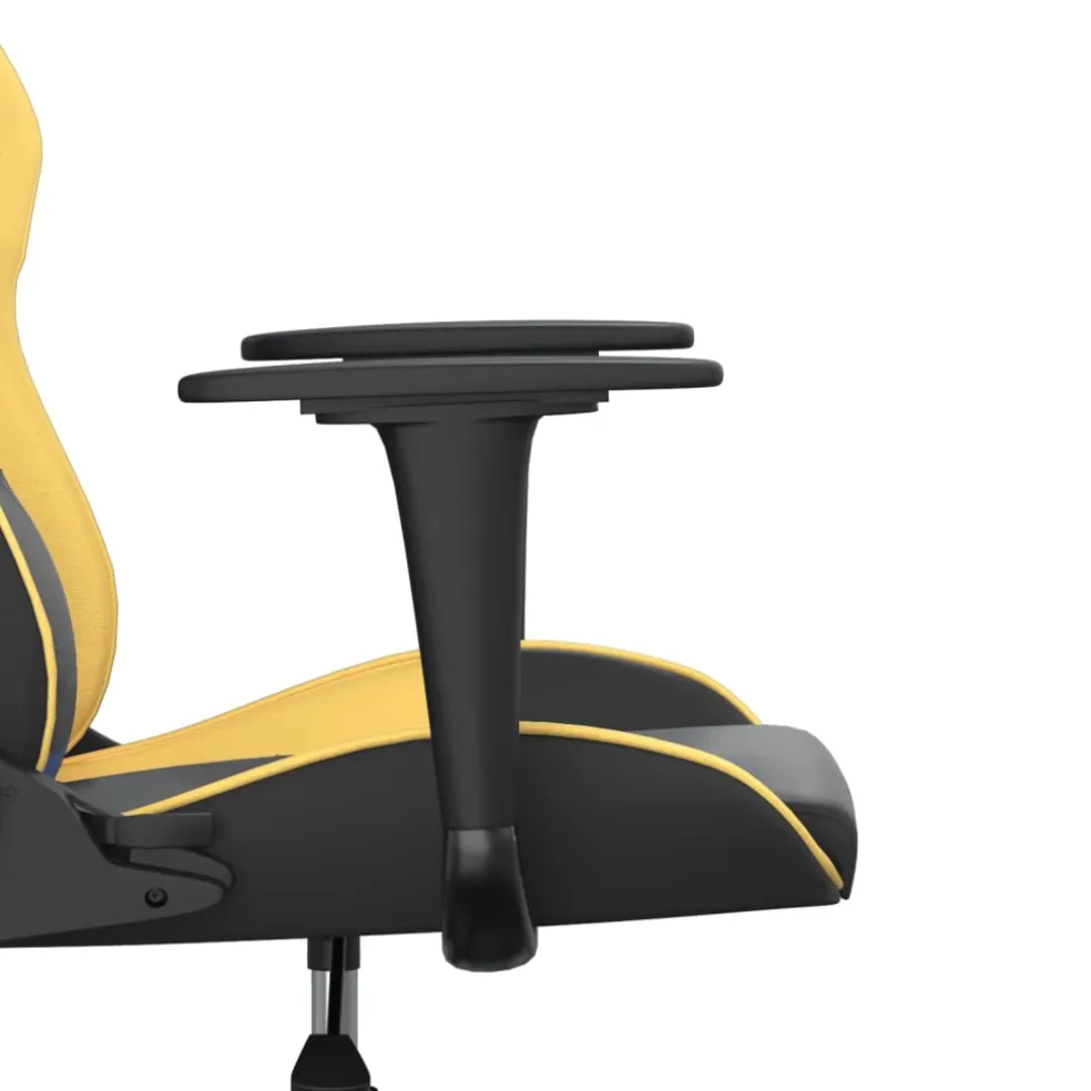 vidaXL Massage gamestoel kunstleer zwart en goudkleurig