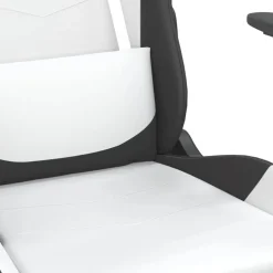 vidaXL Massage gamestoel kunstleer wit en zwart