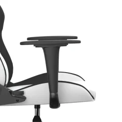 vidaXL Massage gamestoel kunstleer wit en zwart