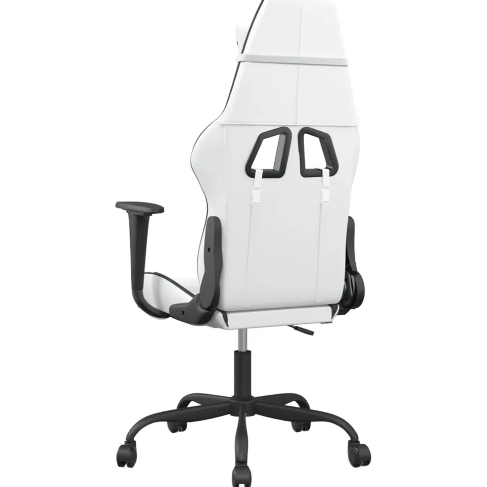vidaXL Massage gamestoel kunstleer wit en zwart