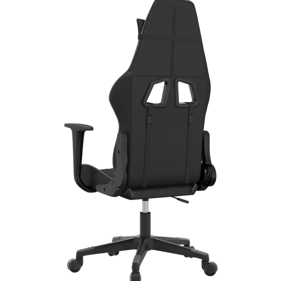vidaXL Massage gamestoel kunstleer zwart en grijs
