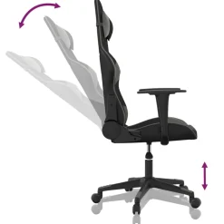 vidaXL Massage gamestoel kunstleer zwart en grijs