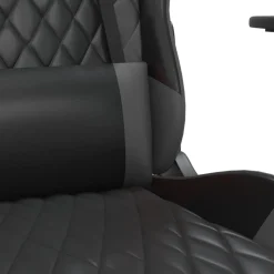 vidaXL Massage gamestoel kunstleer zwart en grijs