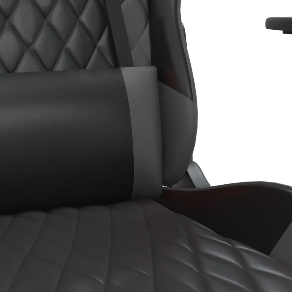 vidaXL Massage gamestoel kunstleer zwart en grijs