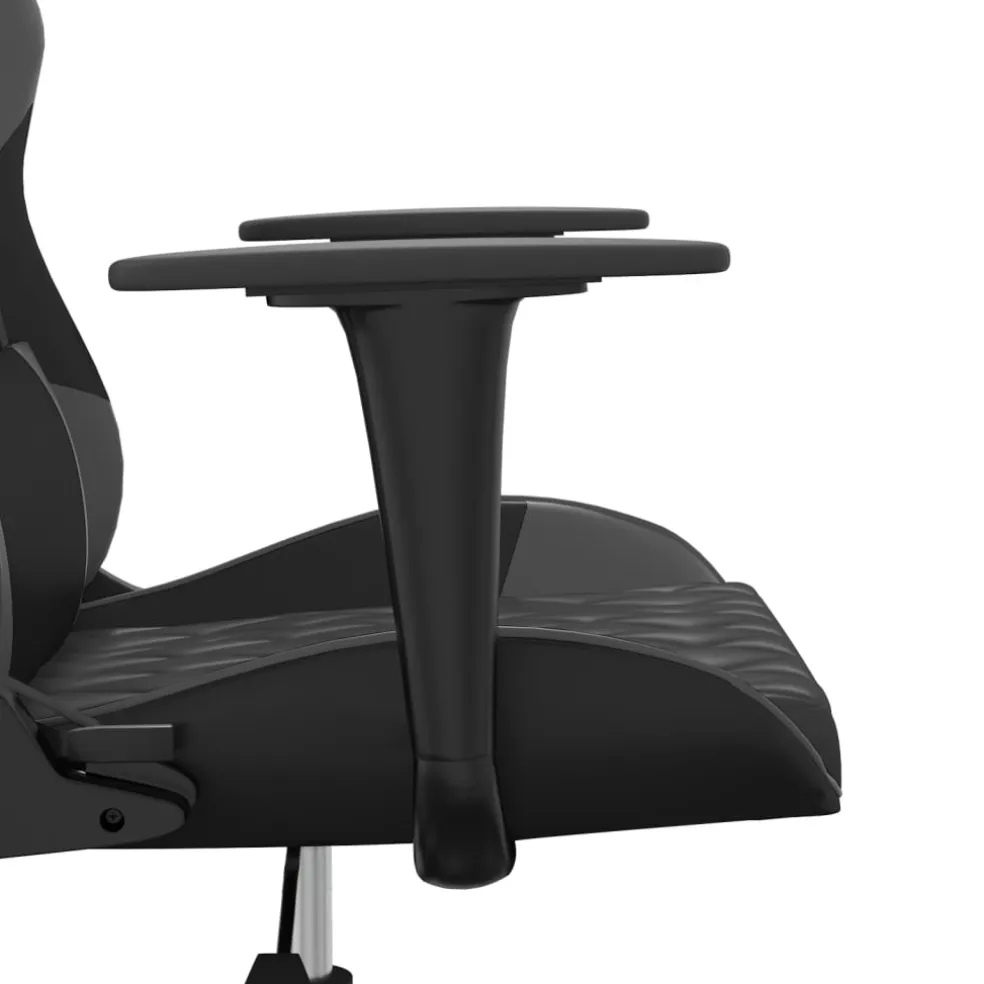 vidaXL Massage gamestoel kunstleer zwart en grijs