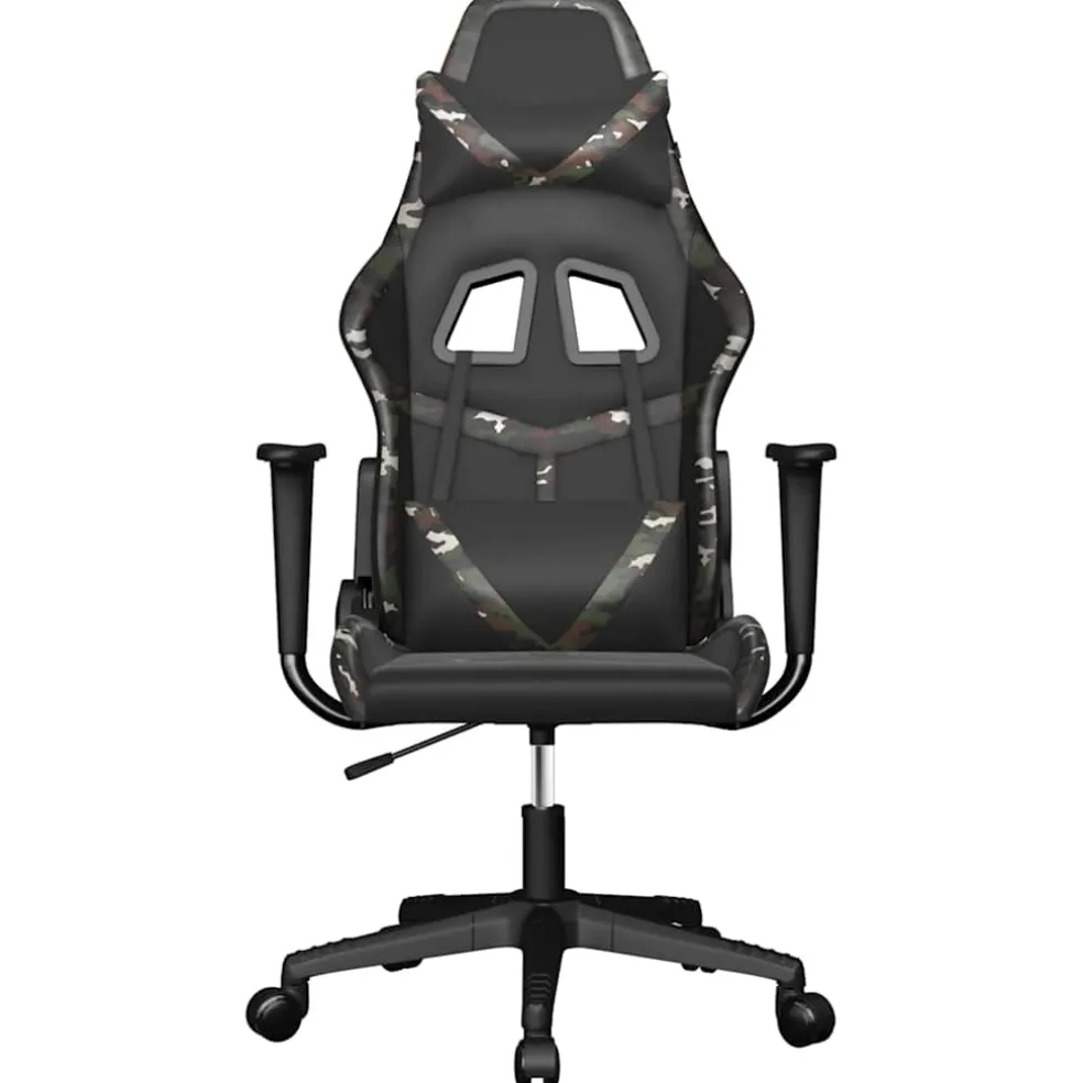vidaXL Massage gamestoel kunstleer zwart en camouflage