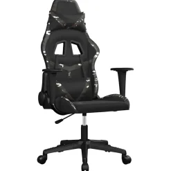 vidaXL Massage gamestoel kunstleer zwart en camouflage