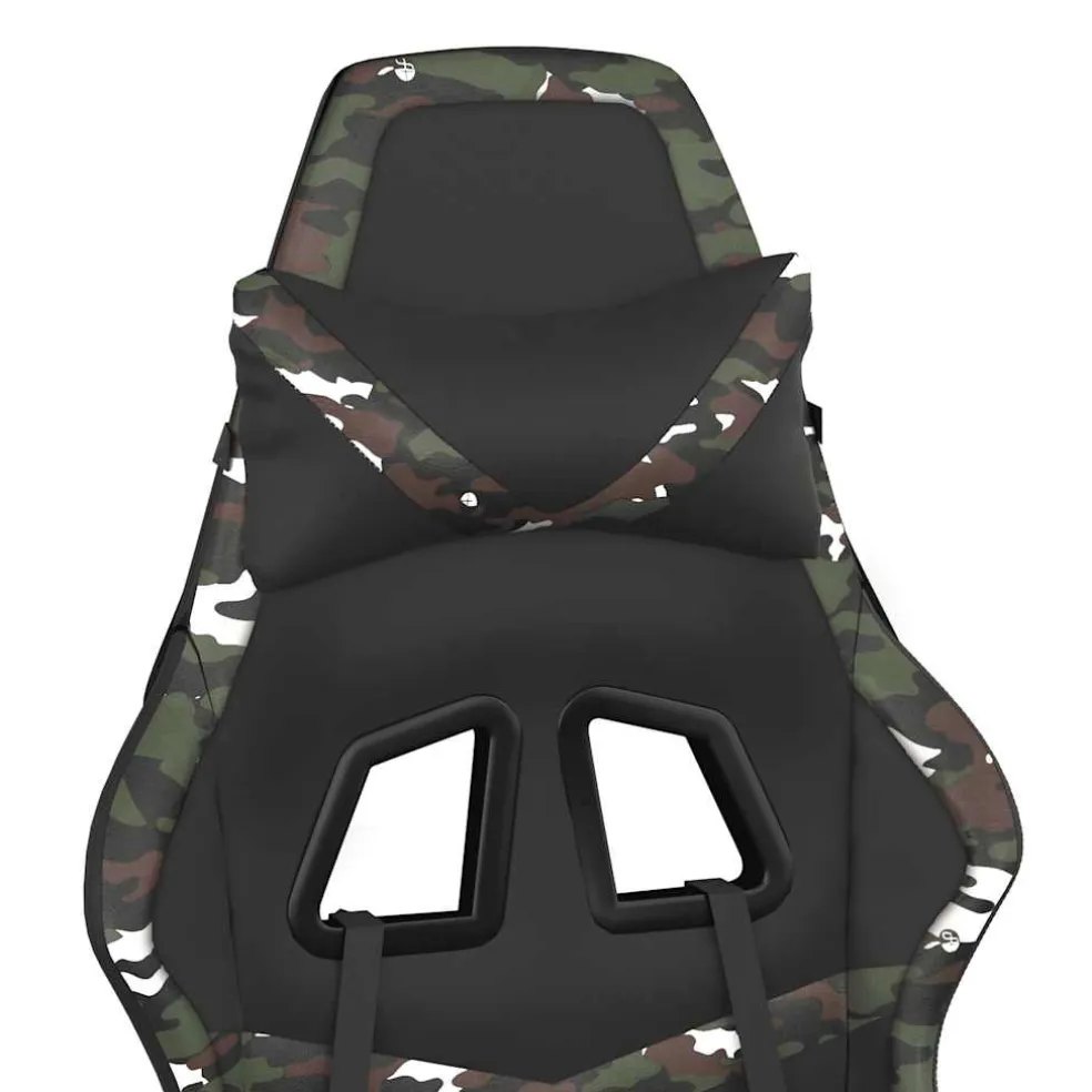 vidaXL Massage gamestoel kunstleer zwart en camouflage