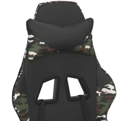 vidaXL Massage gamestoel kunstleer zwart en camouflage