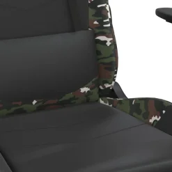 vidaXL Massage gamestoel kunstleer zwart en camouflage