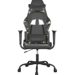vidaXL Massage gamestoel kunstleer zwart en camouflage