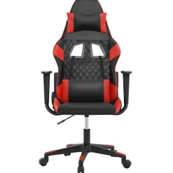 vidaXL Massage gamestoel kunstleer zwart en rood