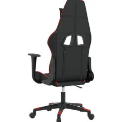 vidaXL Massage gamestoel kunstleer zwart en rood