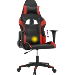 vidaXL Massage gamestoel kunstleer zwart en rood
