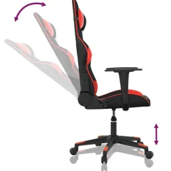 vidaXL Massage gamestoel kunstleer zwart en rood