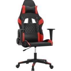 vidaXL Massage gamestoel kunstleer zwart en rood