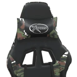 vidaXL Massage gamestoel kunstleer zwart en camouflage
