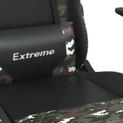 vidaXL Massage gamestoel kunstleer zwart en camouflage