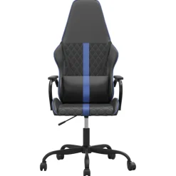 vidaXL Massage gamestoel kunstleer zwart en blauw