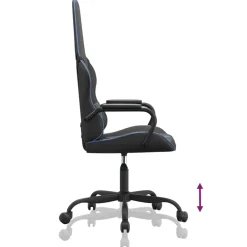 vidaXL Massage gamestoel kunstleer zwart en blauw