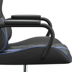 vidaXL Massage gamestoel kunstleer zwart en blauw