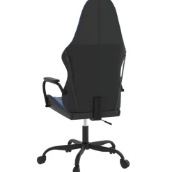 vidaXL Massage gamestoel kunstleer zwart en blauw