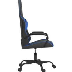 vidaXL Massage gamestoel kunstleer zwart en blauw