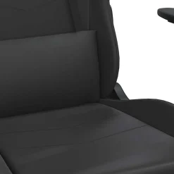 vidaXL Massage gamestoel met voetensteun kunstleer zwart