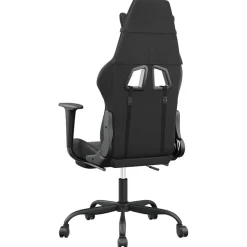 vidaXL Massage gamestoel met voetensteun kunstleer zwart