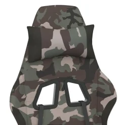 vidaXL Massage gamestoel met voetensteun stof zwart en camouflage