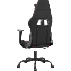 vidaXL Massage gamestoel met voetensteun kunstleer zwart en wijnrood