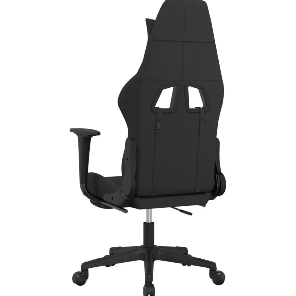 vidaXL Massage gamestoel met voetensteun stof zwart en taupe
