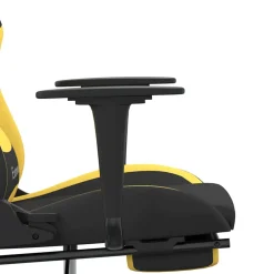 vidaXL Massage gamestoel met voetensteun stof zwart en geel