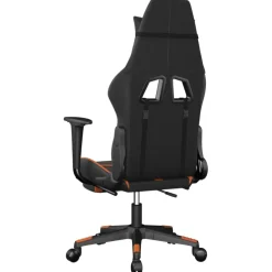 vidaXL Massage gamestoel met voetensteun kunstleer zwart en oranje