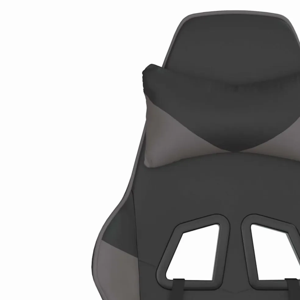 vidaXL Massage gamestoel met voetensteun kunstleer zwart en grijs