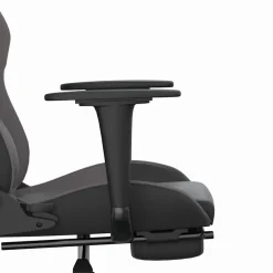 vidaXL Massage gamestoel met voetensteun kunstleer zwart en grijs