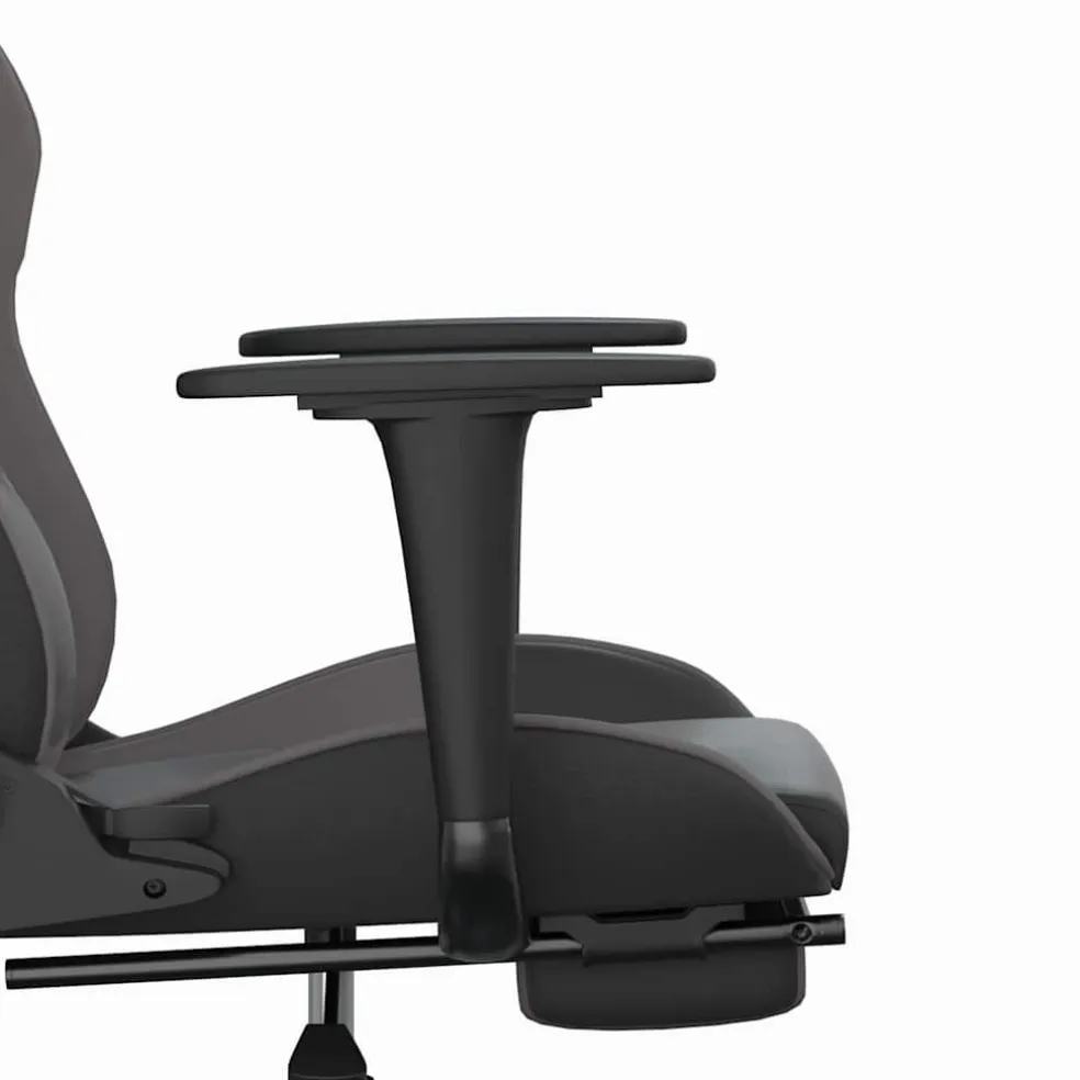 vidaXL Massage gamestoel met voetensteun kunstleer zwart en grijs