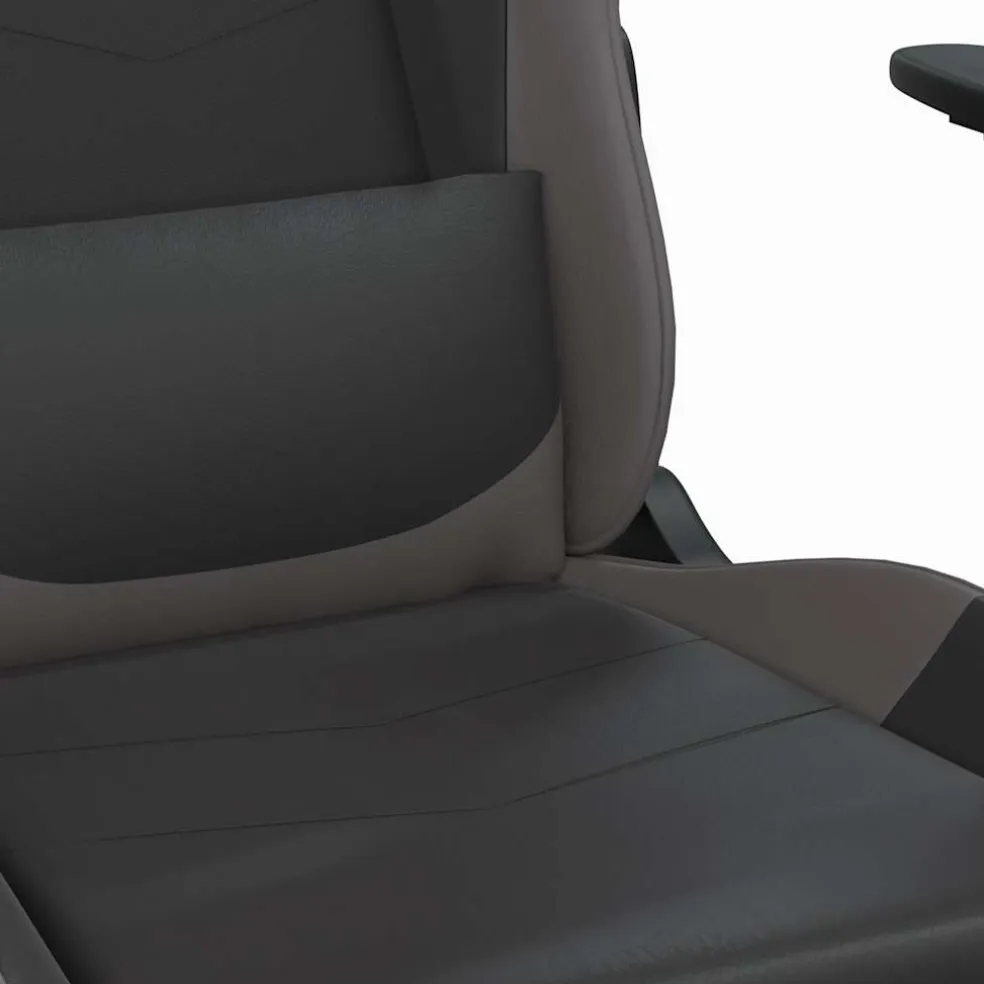 vidaXL Massage gamestoel met voetensteun kunstleer zwart en grijs