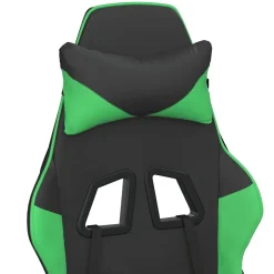 vidaXL Massage gamestoel met voetensteun kunstleer zwart en groen