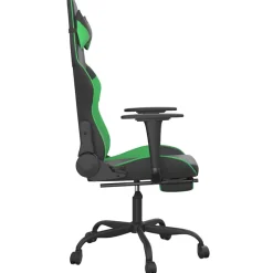 vidaXL Massage gamestoel met voetensteun kunstleer zwart en groen