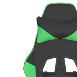 vidaXL Massage gamestoel met voetensteun kunstleer zwart en groen