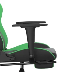 vidaXL Massage gamestoel met voetensteun kunstleer zwart en groen