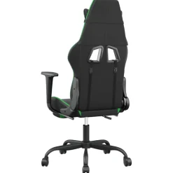 vidaXL Massage gamestoel met voetensteun kunstleer zwart en groen