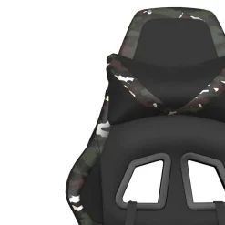 vidaXL Massage gamestoel met voetensteun kunstleer zwart en camouflage
