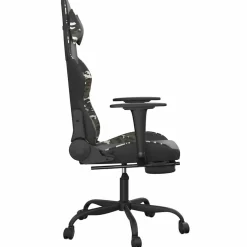 vidaXL Massage gamestoel met voetensteun kunstleer zwart & camouflage