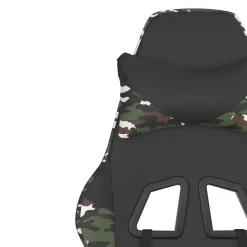 vidaXL Massage gamestoel met voetensteun kunstleer zwart & camouflage