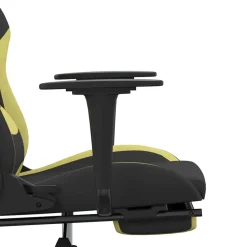 vidaXL Massage gamestoel met voetensteun stof zwart en lichtgroen